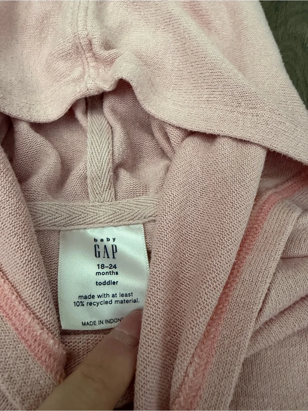 BabyGAP Toddler girl Hoodie Tops - Pink & Brown Lightweight Pullover (18-24 m)